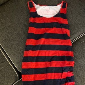 Navy/red maternity tank dress